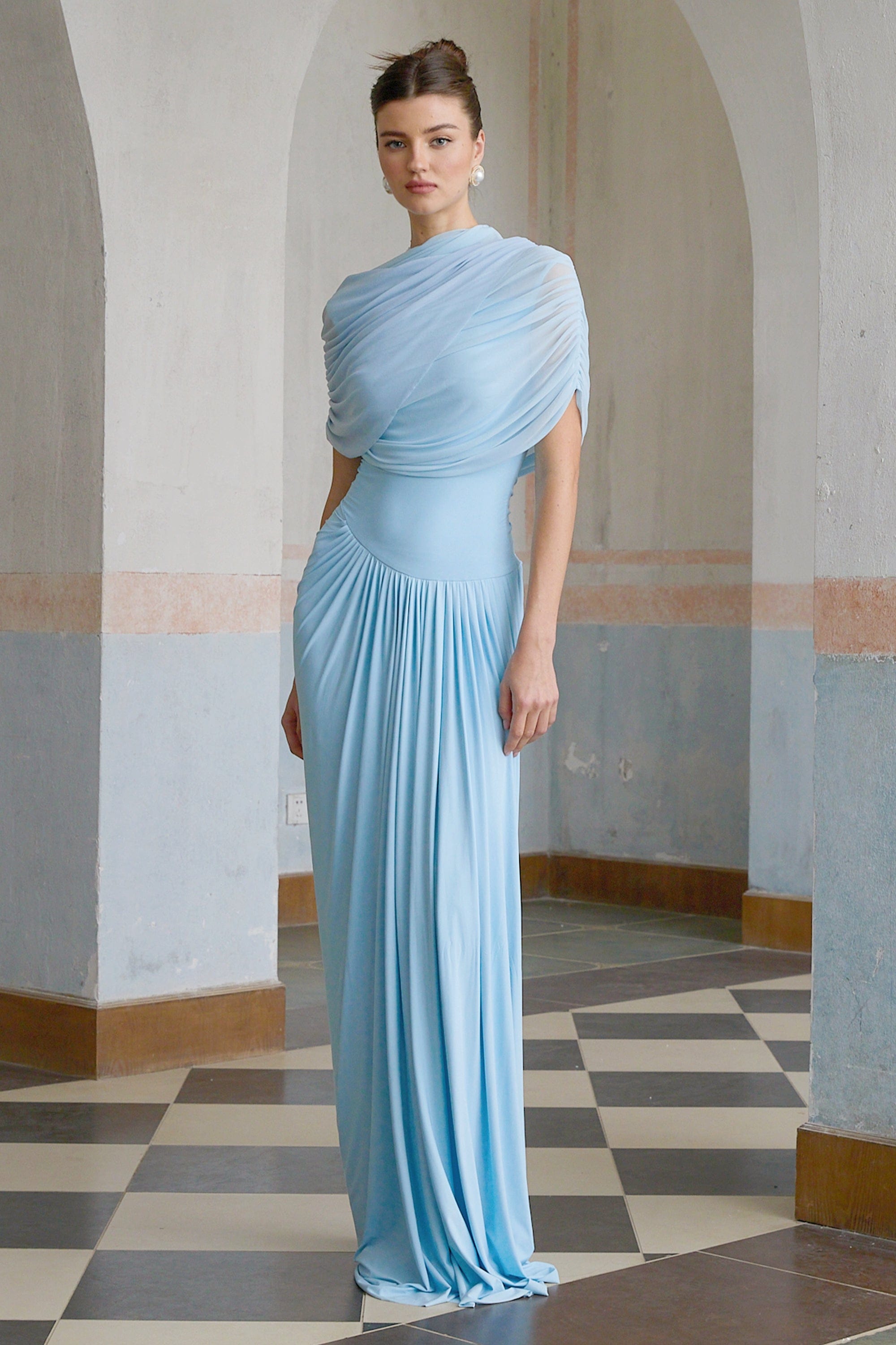 CONSTANCE DRESS | Draped Column Gown