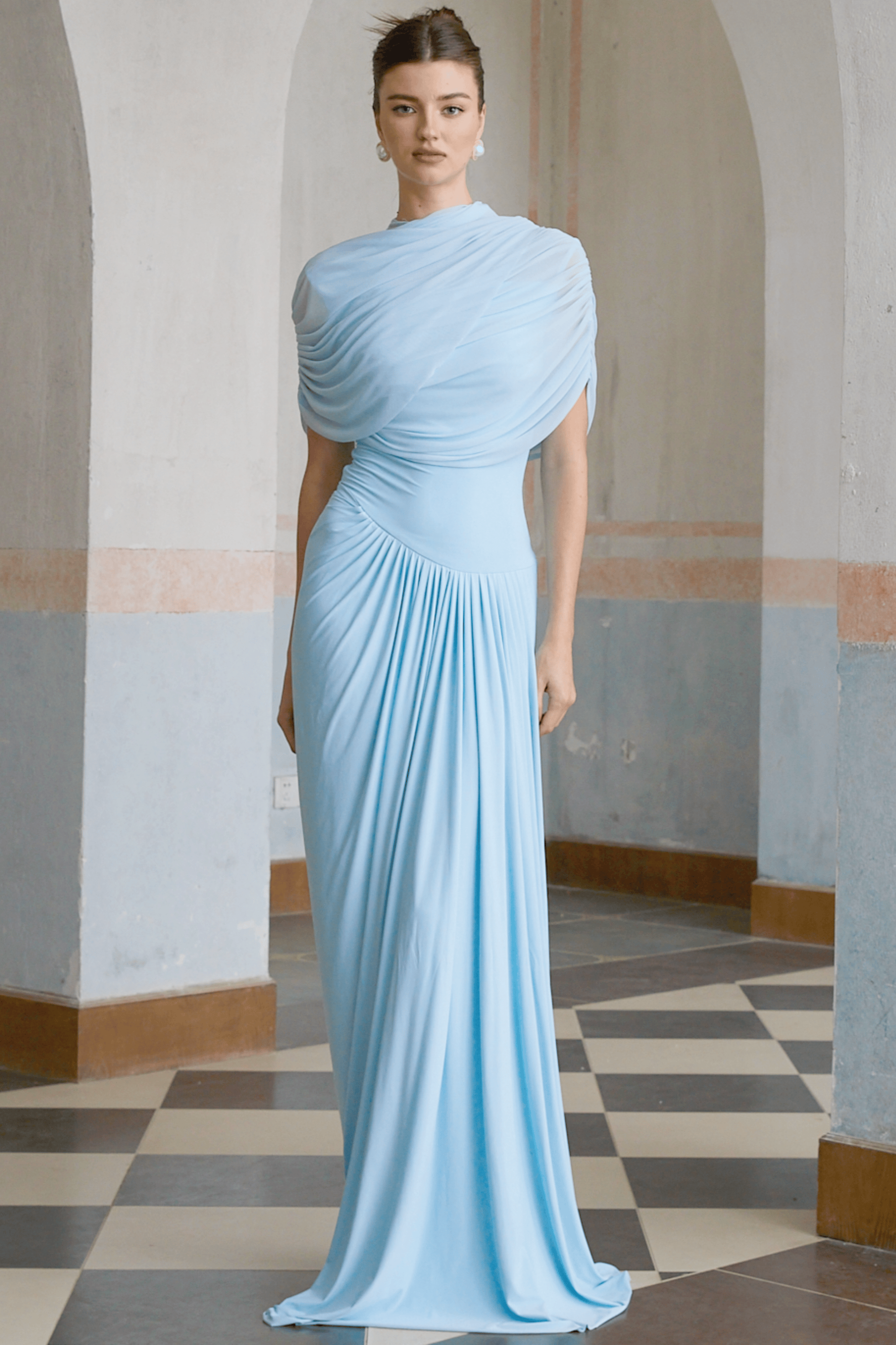 CONSTANCE DRESS | Draped Column Gown