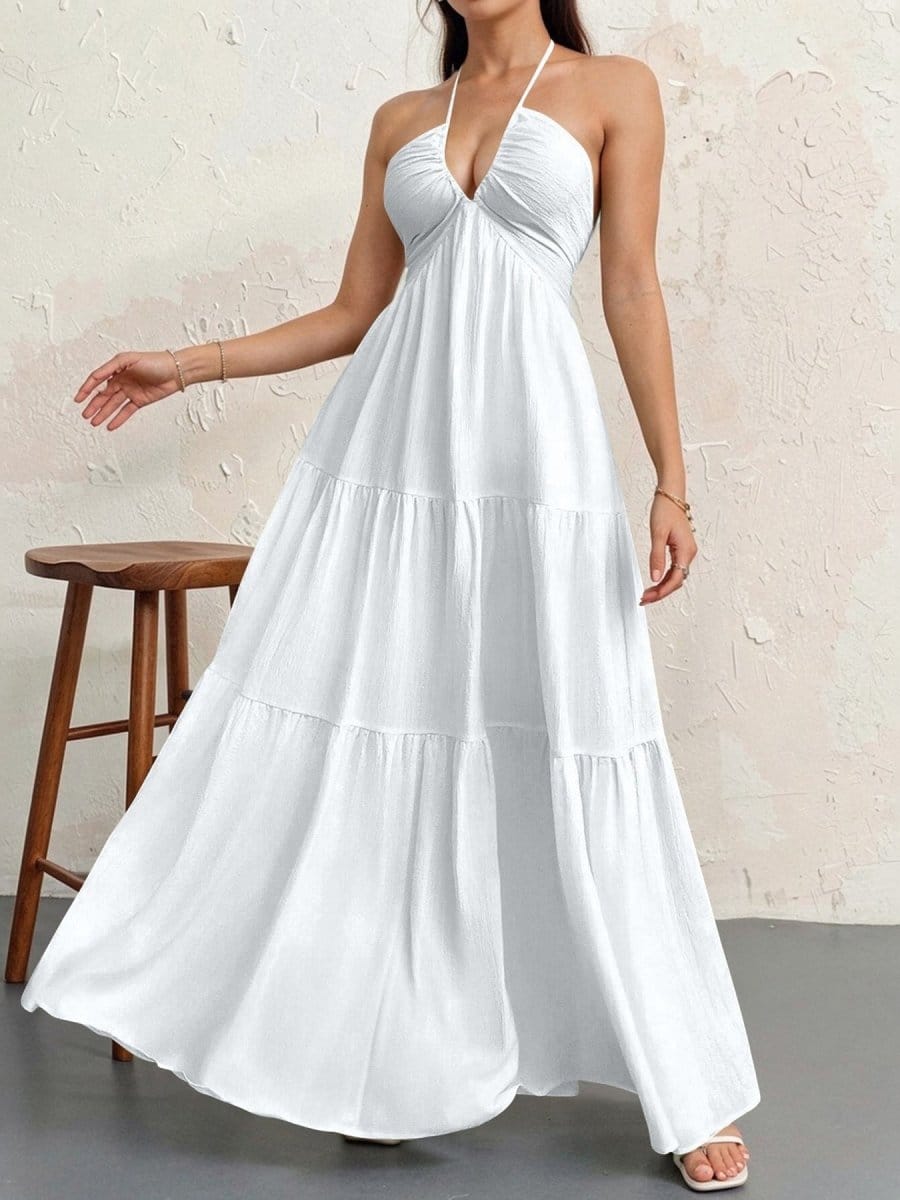 Effortless Elegance Halter Maxi Dress - Valeroa