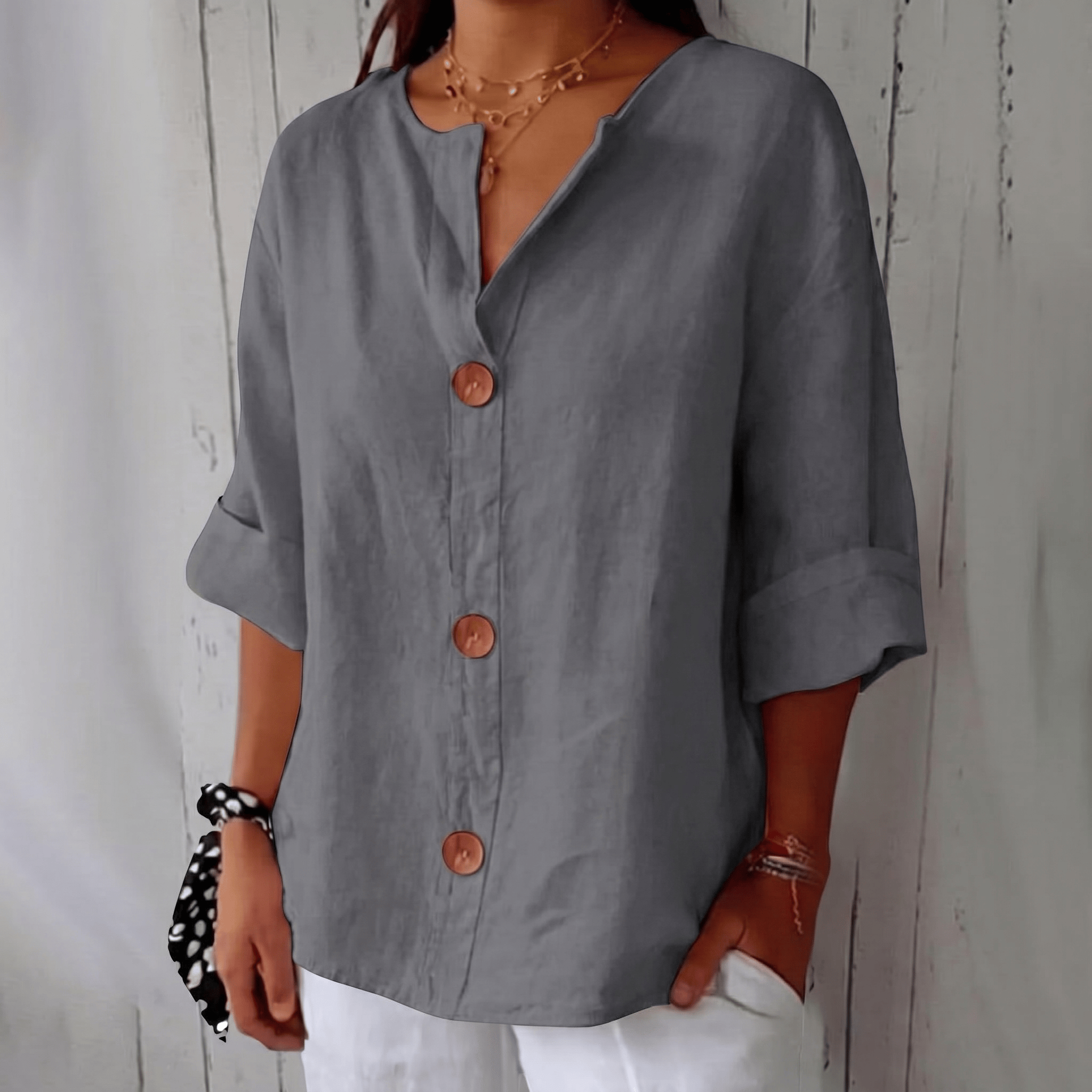 The Audrey Blouse | Relaxed linen-blend Blouse