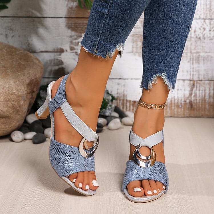 THE SALCOMBE SANDAL | Croc-Embossed Flat