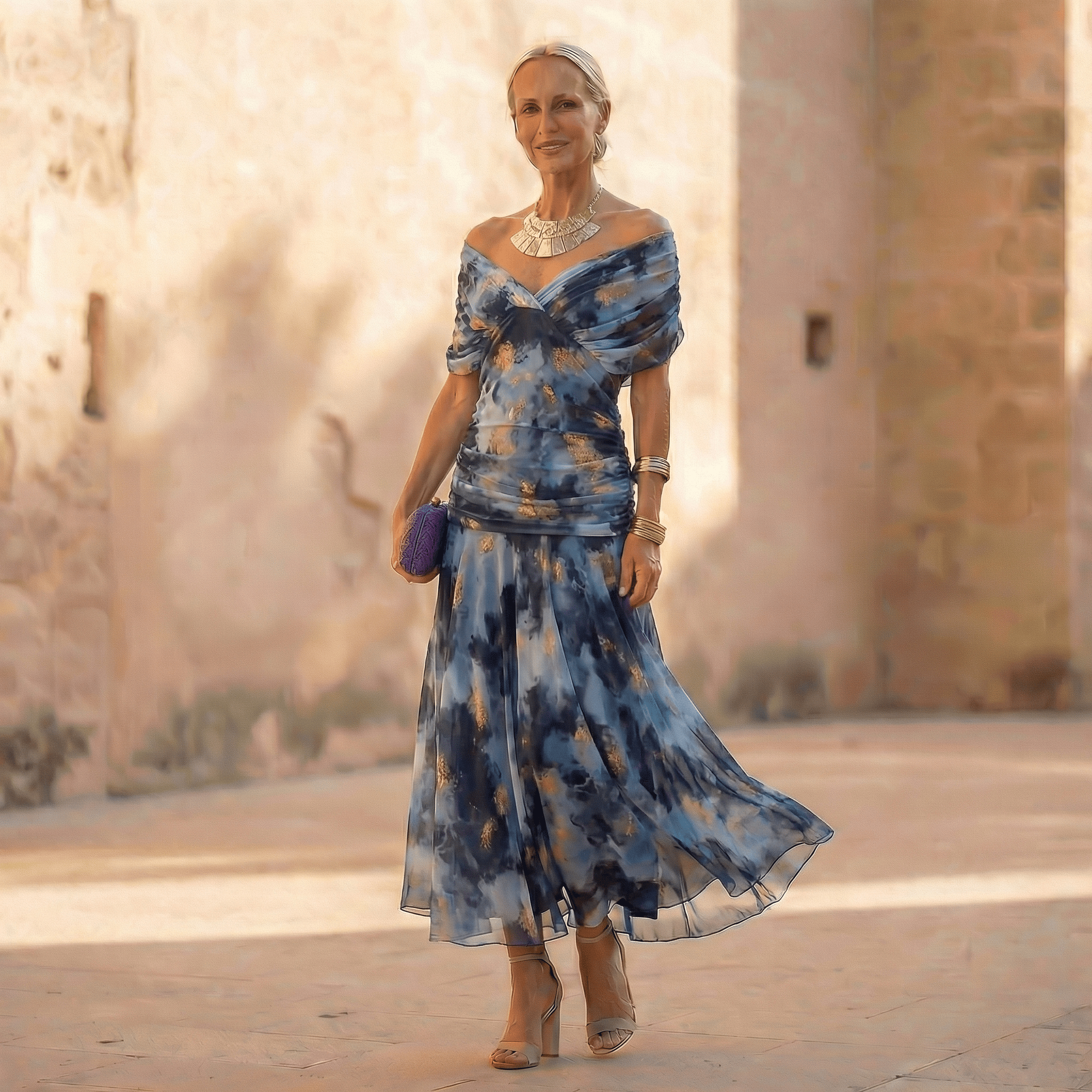 Elise Dress | Draped V-Neck Maxi