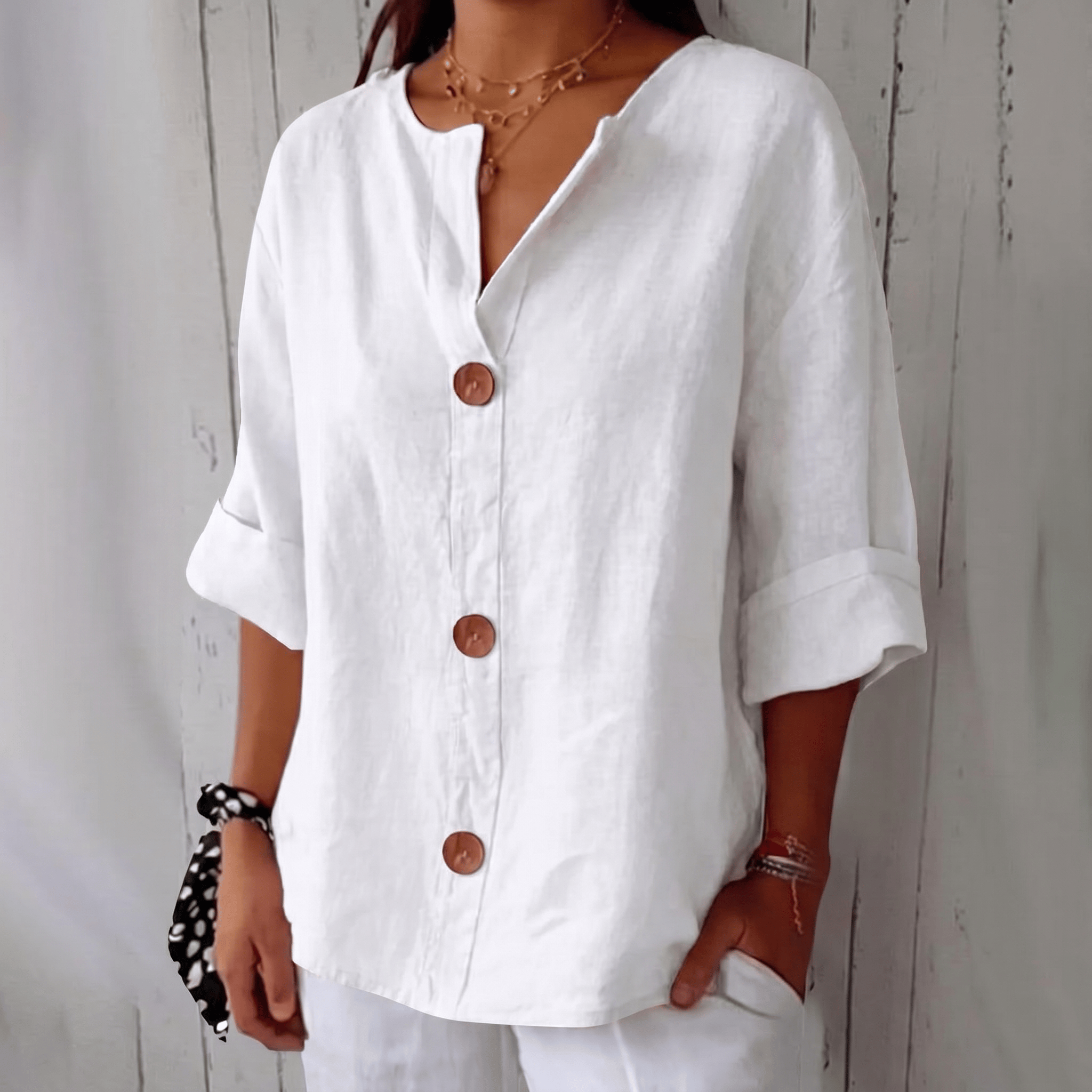 The Audrey Blouse | Relaxed linen-blend Blouse