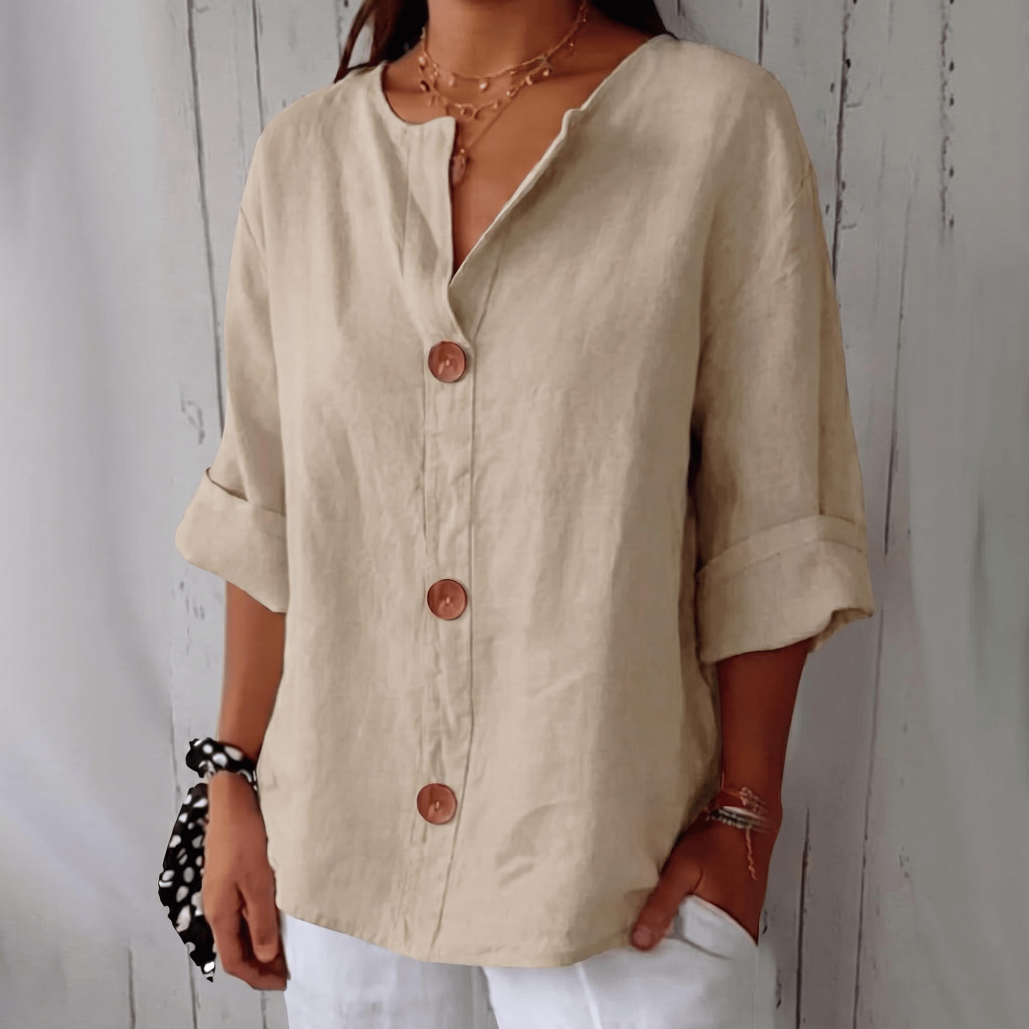The Audrey Blouse | Relaxed linen-blend Blouse