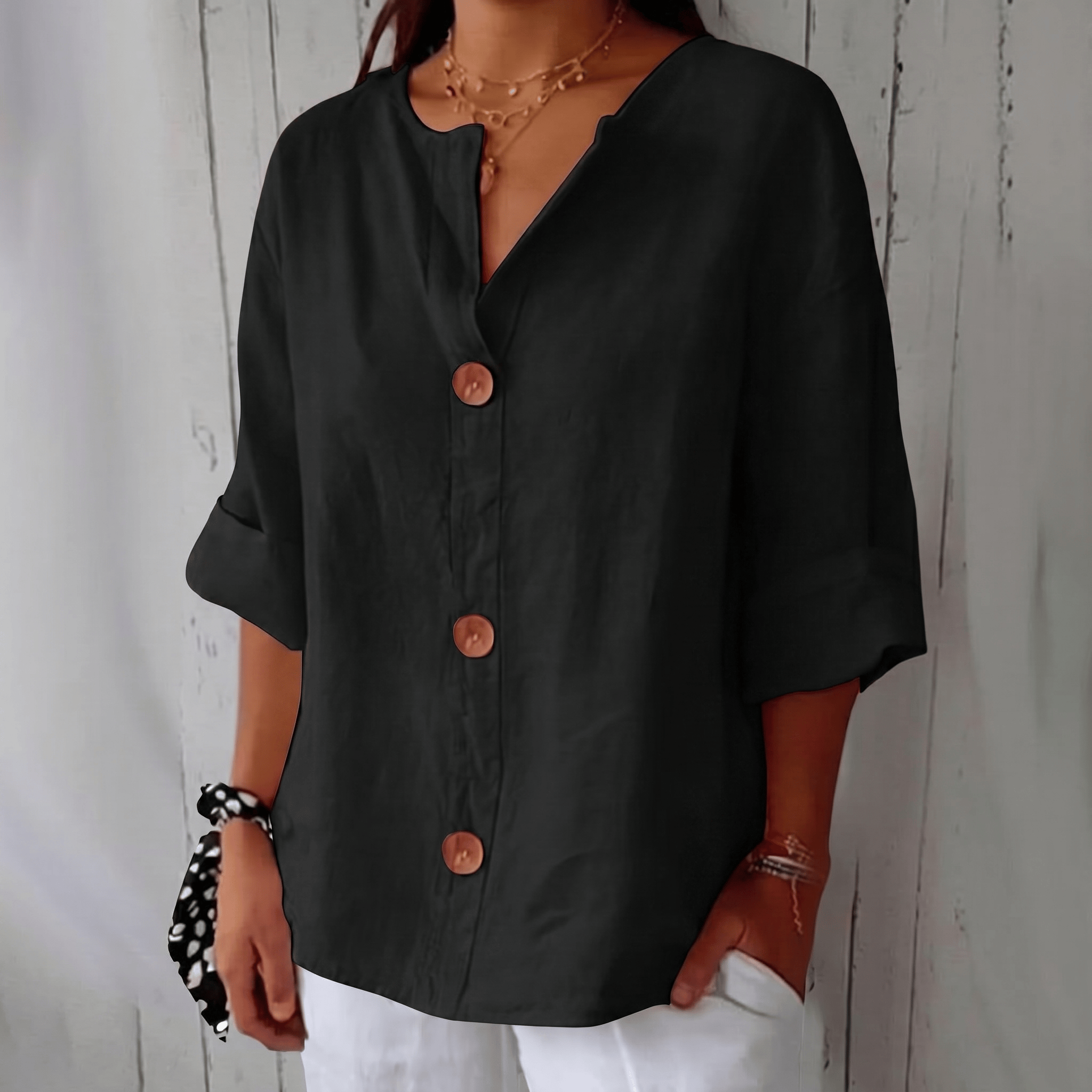 The Audrey Blouse | Relaxed linen-blend Blouse