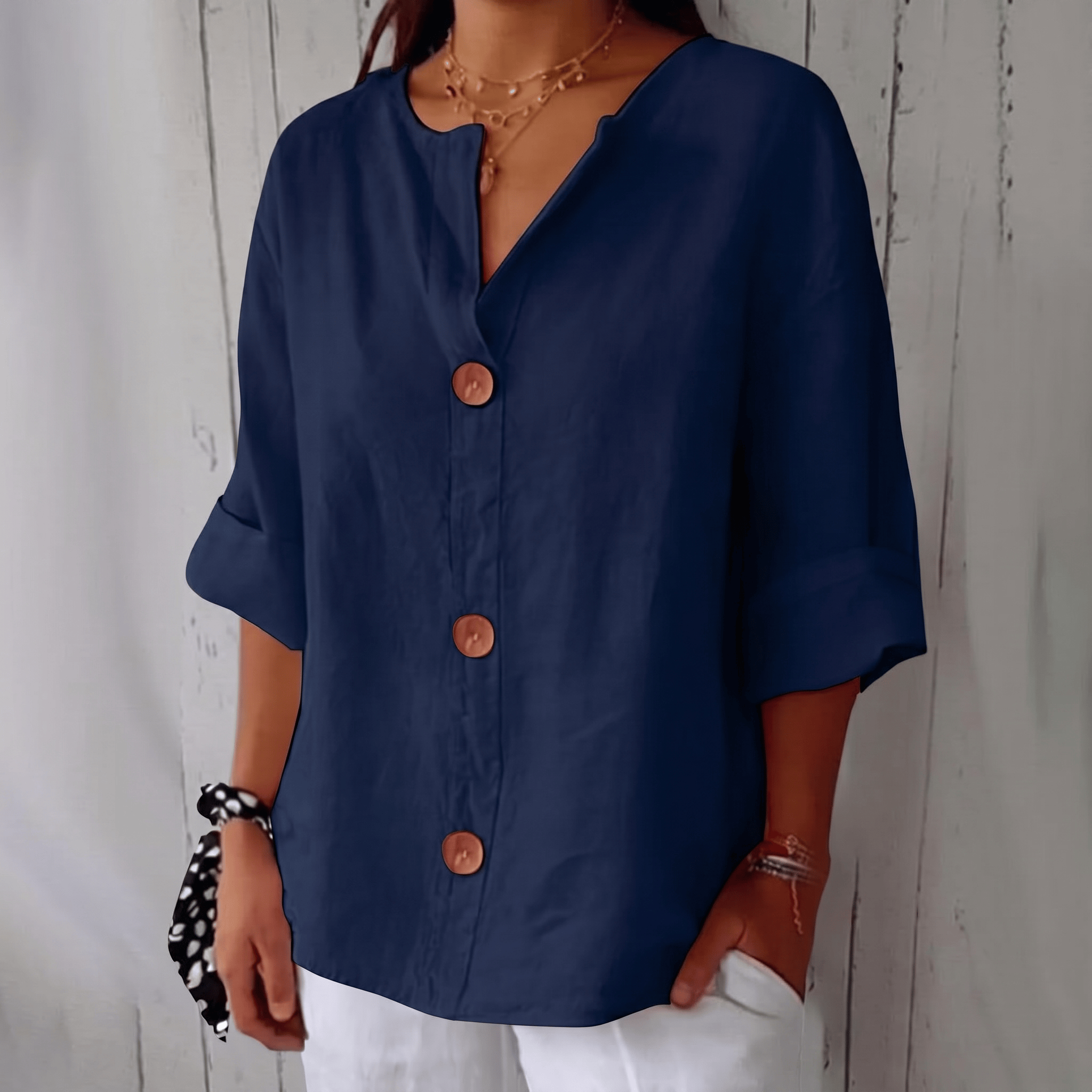 The Audrey Blouse | Relaxed linen-blend Blouse